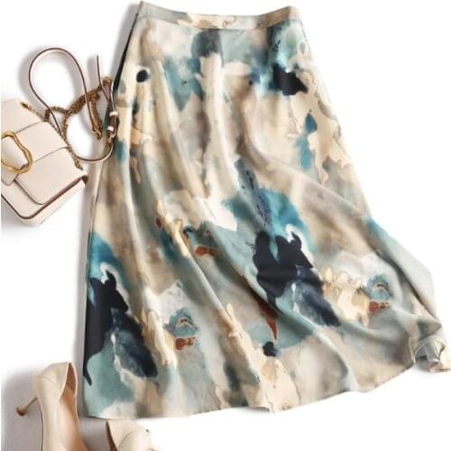 Fashion printed skirt womens long tooling style design three-dimensional irregular overskirt high waist bag hip skirt