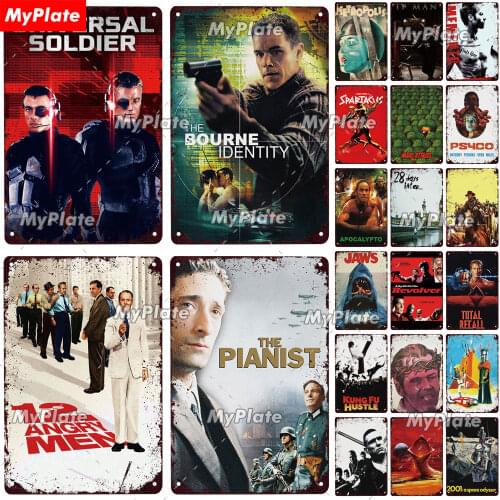 Science Fiction Movie Poster Metal Sign Vintage Plaque Tin Sign Plate Wall Decor For Bar Club Man Cave Art Painting Film Poster