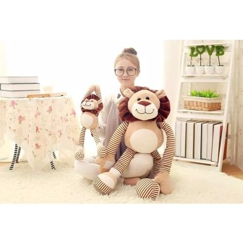 100% new arrival cartoon stripes lion plush toy soft pillow christmas gift b1357