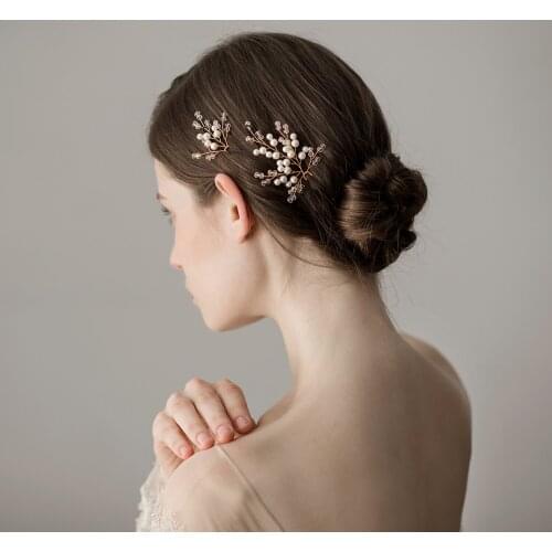 Romantic Sweetheart Bridal Headdress Alloy Crystal Rhinestone Hairnip 2pcs for Wedding Perform Studio Travel Photo O386
