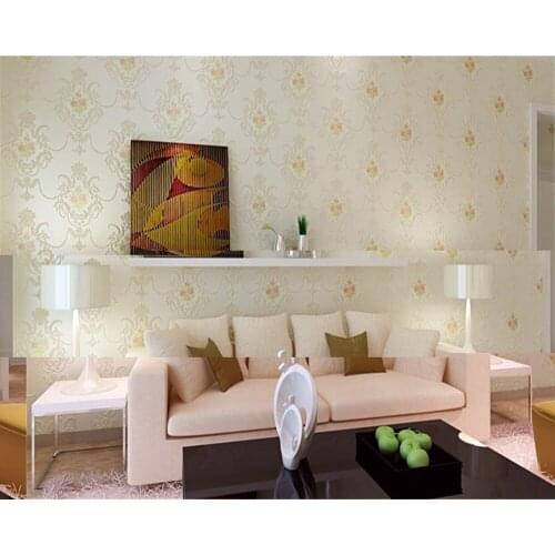 Beibehang papel de parede Simple yet European Non wovens Wallpaper Relief Warm Pastoral Bedroom Living Room Study TV Wallpaper