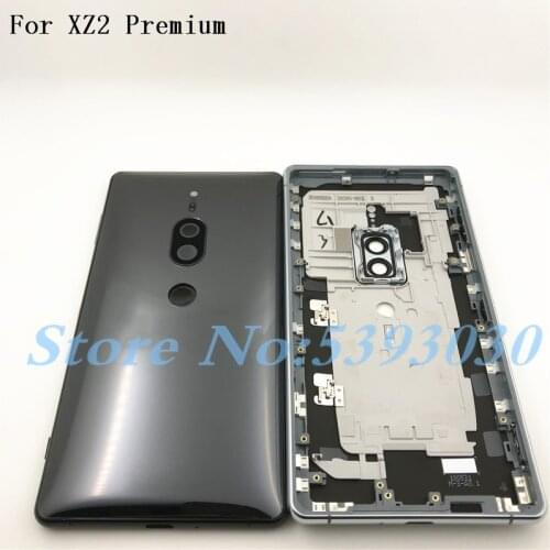 Original For Sony Xperia XZ2 Premium XZ2P Back Battery Glass Cover Rear Door Housing Case With Camera Lens And Logo+Side key