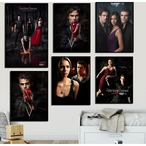 Poster The Vampire Diaries Classic Movies And TV Art Quality Canvas Painting Bedroom Living Room Bar Sofa Wall Home Decoration