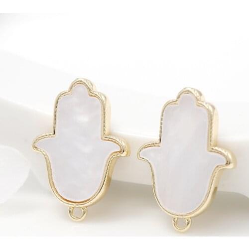 Gold Plated Brass Hamsa Charm Pendant For DIY Earrings Necklace Jewelry Making Accessories Designer Charms