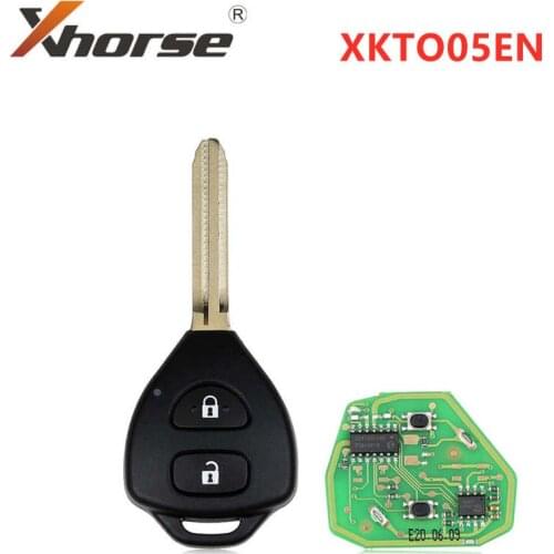 XHORSE XKTO05EN Wired Universal Remote Key for Toyota Style Flat 2 Buttons for VVDI VVDI2 Key Tool English Version