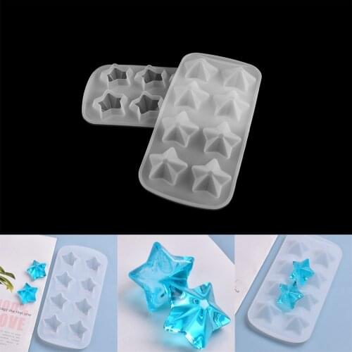 Transparency Silicone Mould Resin Decorative Craft 3D Diamond Five-Pointed Star Pendant Mold Epoxy Resin Molds