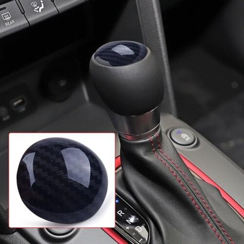 Carbon Fiber Style Gear Shift Lever Knob Head Decoration Cover Trim fit for Hyundai Kona Encino 2018 Styling Accessories