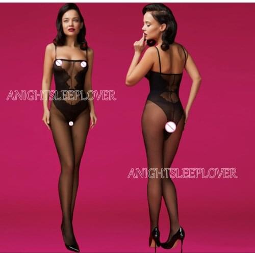Sexy Bodystocking Open Crotch Lingerie Erotic Women Fishnet catsuit Mesh tights Bodysuit Sleepwear Crotchless jumpsuit Teddies
