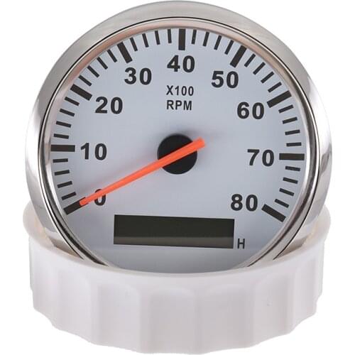 6000 8000 Rpm Tachometer Tacho Meter Gauge Hourmeter 12V/24V 85mm Toerenteller 12v Hour Meter Sensor For Marine Boat Car Truck
