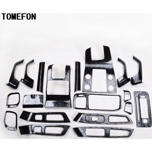 TOMEFON For Volvo S60 2014 to 2018 ABS Black Wood Paint Interior Door Panel Front AC Vent Middle Armrest Box Rear Trim Styling