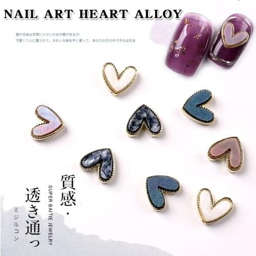 TSZS 10pcs/lot Nail Art 3D Crystal Nail Rhinestone Heart Shape Decoration For Manicure