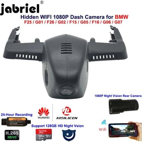 Jabriel 1080P 2K Wifi Car DVR Dash Cam For BMW X3 F25 G01 X4 F26 G02 X5 F15 G05 X6 F16 G06 X7 G07 F997 F98 F95 F86 Night vision