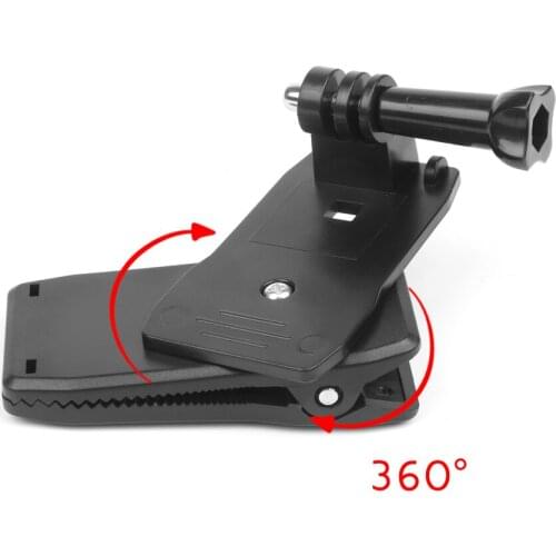 360 Degree Rotary Hat Belt Backpack Clip Clamp Mount with Screw for GoPro Hero 8 7 6 5 3 4 Session SJCAM SJ4000 Yi 4K C30 H9
