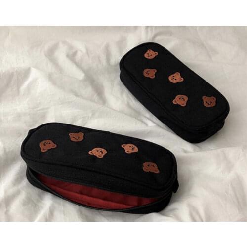 High quality cartoon bear pen bag Office pen case Large capacity Toy bear storage bag