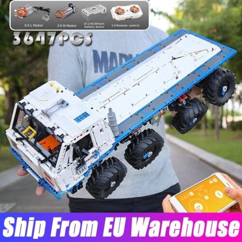 Mould King 13144 High-Tech App RC Car The Arakawas MOC Tow Off-Road Truck TATRAS 813 8x8 Model Building Blocks Bricks Kids Toys