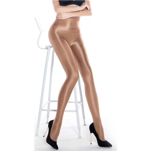 70D Women Plus Size Stretch Tights Sexy Oil Shiny Glitter Pantyhose glossy Stockings Dance Fitness opaque Hose High Stockings