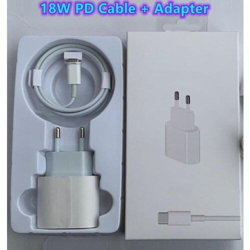 10set 18W PD Fast Charging USB Type C EU US Plug + 1m USB-C Cable For 12 mini 11 Pro Max XS XR AC Power Adapter Quick Charger