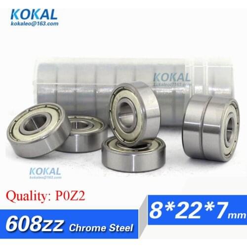 [CM608ZZ-P2]Free Shipping 10pcs chrome steel 8mm*22mm*7mm deep groove ball bearing 608zz ABEC-3 bearing
