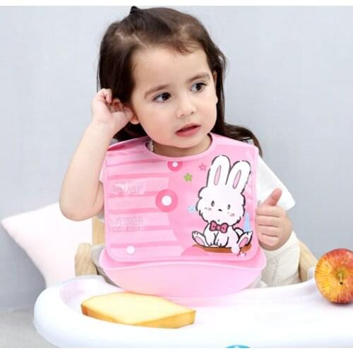 2019 Brand New Infant Baby Boys Girls Silicone Waterproof Bib Washable Feeding Eating Cute Babys Bib