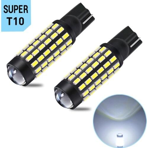 2x T10 W5W LED 194 168 501 Auto Lamp for Car Parking Light Clearance Dome Reading Interior Trunk Lamp 6000K White 12V 78MDs 3014