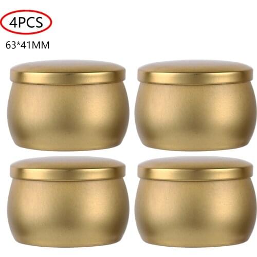 4 Tinplate Drum Jars with Lids DIY Candle Gifts Pots Leak Proof Coffee Tea Candy Tins Containers Small Jewelry Storage Canisters
