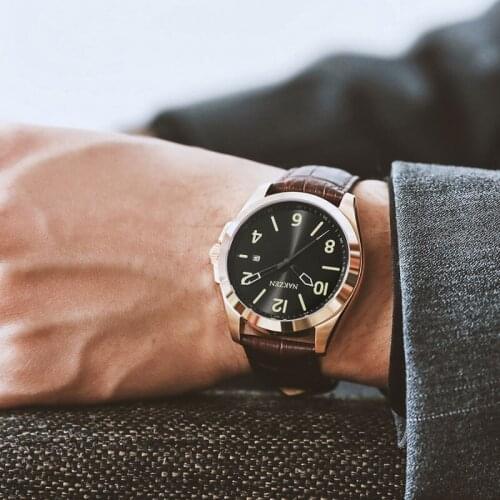 New Luxury Brand Mens Quartz Watch Luminous 30M Waterproof Business Calendar Mens Wrist Watch Montre Homme Reloj Hombre