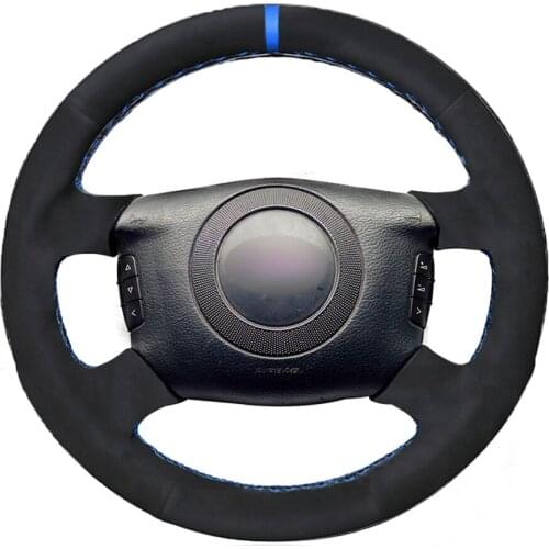 Black Alcantara Material Suede Car Steering Wheel Cover for Audi A2 (8Z) A3 (8L) Sprotback A4 (B5 B6) Avant A6 (C5) A8 (D2) S4