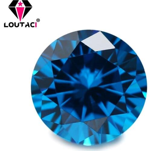 LOUTACI Color Cubic Zirconia Value Popular Brilliant Stone Round 5A Blue Topaz Small Size 0.8-2.9mm