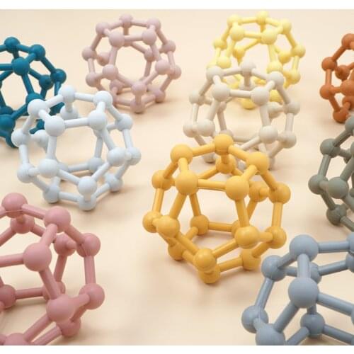 Deformable Silica Gel Gene Ball Baby Training Brain Colorful Silicone Chewing Teether Toy Ball Baby Shower Gifts
