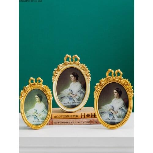 European Retro Light Luxury Home Bedroom Vanity Mirror Can Be Wall Mounted 6 Inch 7 Inch Photo Frame Desktop Home Decoration