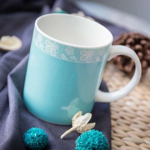 Ceramic Coffee Mugs With 304 SUS Spoon Breakfast Milk Coffee Tea Cup Drinkware Kitchen Drinking Utensils Tray Wedding Gifts 280M