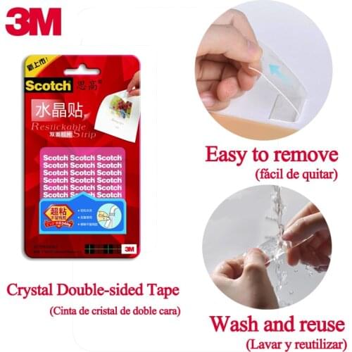 Restickable Strip Tape 3 m Double-sided Crystal Adhesive Scotch Transparent Double Sided 3M Tape For Party Office Home Decoratio