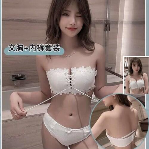 Embroidery Sexy Bra Set WomenS Push Up White Underwear Panties Comfortable Breathable Bra Set Student Sexy Underwear For Women