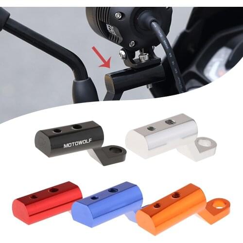Motowolf Rearview Side Mirror Extension Bracket 7/8 22mm Motorcycle Bike Handlebar Mirror Mount Riser Extender Adapter Aluminum