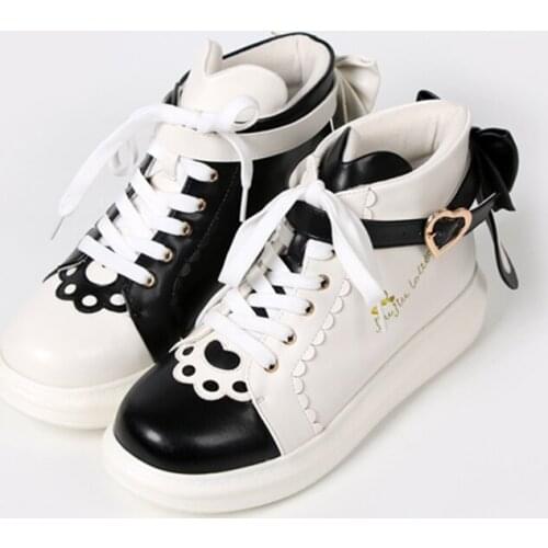 Lovely Lolita Flats Shoes Girl Student Women Rabbit Ears Mixed Colors Comfortable High-tops Platform Board Shoes
