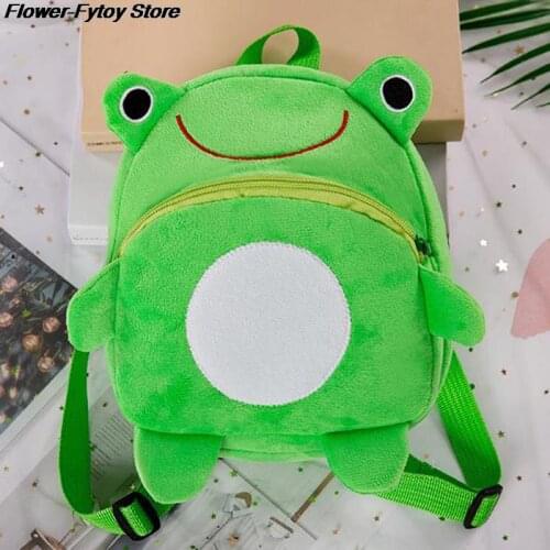 1pc Cute Birthday Christmas Gift Mini Cartoon Frog School Bag Baby Backpack Childrens School Bags Kids Plush Backpack NEW