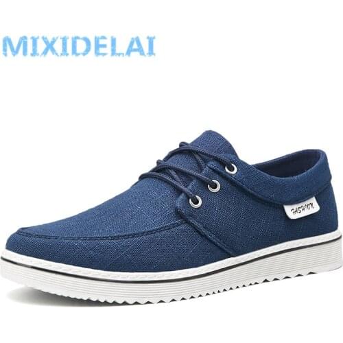 MIXIDELAI New Arrival Spring Summer Comfortable Casual Shoes Mens Canvas Shoes For Men Lace-Up Brand Fashion Flat Loafers Shoe