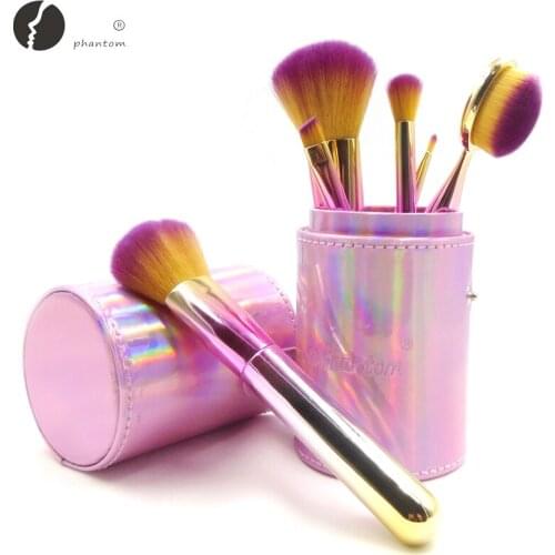 6 pcs makeup brushes set black pink high quality foundation concealer eyeshadow brush cosmetic tools with cylinder pincel
