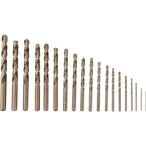 19PCS 1-10mm HSS M35 Cobalt Twist Drill Bit Set for Metal Wood for Drillpro Tools Set Kit Parts Accessories