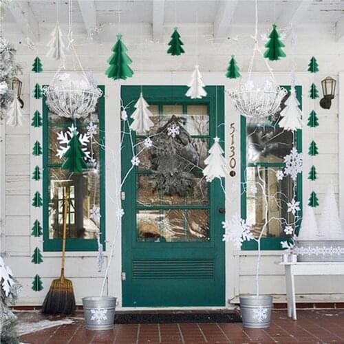 Natal 3D Paper Christmas Tree Decor Garlands Pendant Noel Ornaments Christmas Decorations for Home New Year Decor Navidad Supply