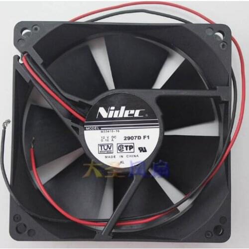 Original NIDEC 9CM M33418-16 12V 0.16A 92*92*25mm two-wire cooling fan
