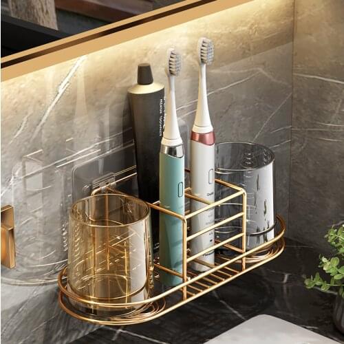 Inverted Nordic Toothbrush Holder Strong Suction Shelf Bathroom Toothbrush Toothpaste Holder Lazienka Home Accessories DH50YSJ