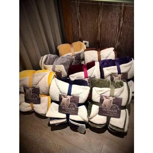 Mylb Large Warm Thick Sherpa Throw Blanket Coverlet Reversible Fuzzy Microfiber All Season Plaid for Bed or Couch