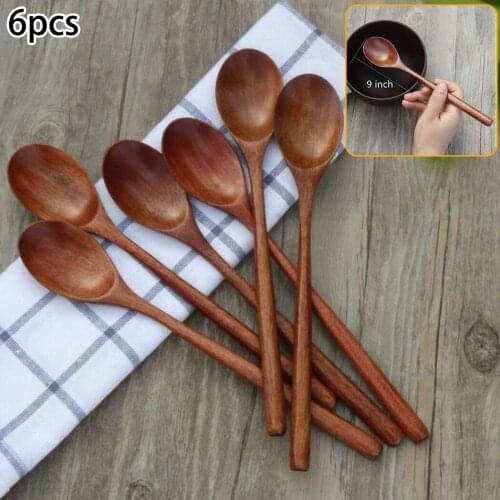Tool Spoon Parts Professional 6 Piece Wooden Spoon Korean Style Natural