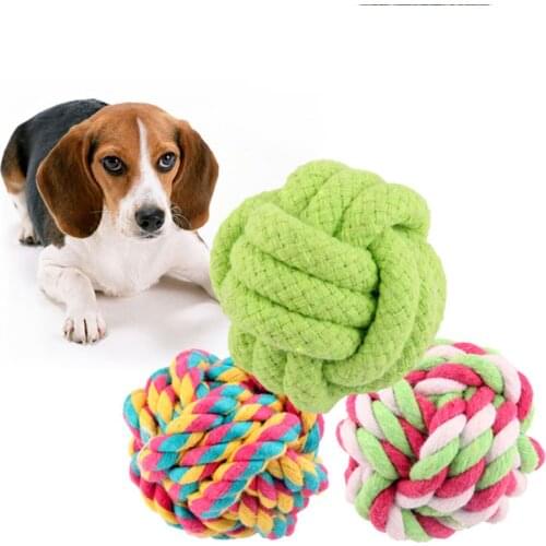Pet Dog Toy Cotton Rope Ball Nature Braided Ball Tough Strong Knot Ball Dog Cat Chew Toys Dog Toys Supplies