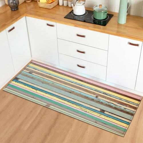 Modern Wood Grain Kitchen Carpet Bedroom Floor Living Room Decor Rug Entrance Doormat Home Bathroom Balcony Hallway Non-Slip Mat