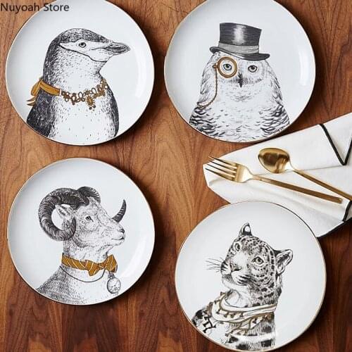 Light Luxury Creative Animal Bone China Dinner Plate Western Dinner Plate Dessert Plate European Style 220ml Mug Small Saucer