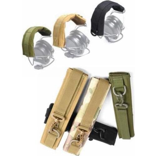 Tactical Fan Camouflage Canvas Universal Headphones Headband With Molle Belt Hunting Helmet Headset Accessories