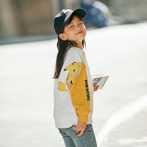 Girls Pokemon Tops Long Sleeve 8 10 years 2021 Fall Spring Fashion Casual Sweatshirt