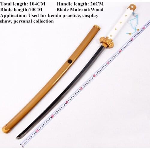 Touken Ranbu Online Kogitsunemaru Wooden Sword Katana Game Character Cosplay Prop Stage Performance Samurai Sword for Halloween